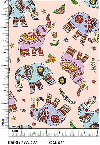 Дизайн на Слоновете Пейсли, стеганая плат от памук, цвят: розов, син, бежов
