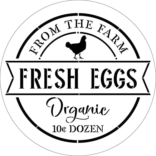 Пресни яйца - през Цялата шаблони от биологични продукти на ферма от StudioR12 - Изберете размер - Произведено в САЩ - декорация за дома в фермерска къща с пиле със собств?