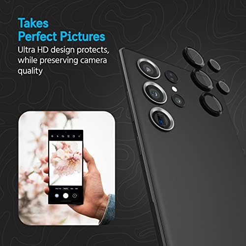 Защитно фолио за обектива на камерата Pelican Samsung Galaxy S23 Ultra с метални пръстени - Закалено стъкло 9H - Здрава технология