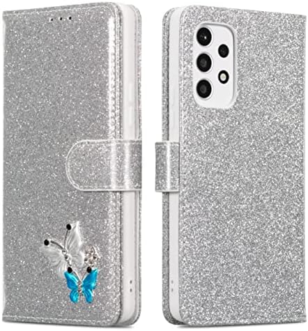 Калъф QLTYPRI Samsung Galaxy а a53 5G, една чанта-портфейл, лъскав калъф-книжка с панти капак, защитен калъф за цялото тяло, Отделения за карти, Магнитна закопчалка, Поставка, каи?