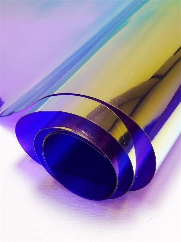 30-миллиметровая метална прозрачен винил плат с голограммой ширина 38 см, се продава двор (лилава)