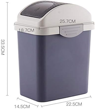 SSHHI Кошчето за боклук С Панти капак Квадрата с голям Капацитет за опазване на околната среда Материал Pp За отпадъци, Подходящи за всекидневна Баня, Модерен/C / 25.718.733.5