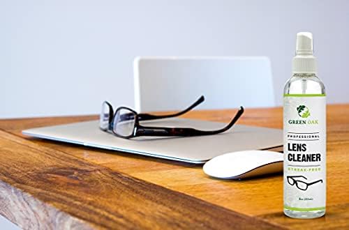 Комплект спрейове за почистване на лещи – Професионален спрей за почистване на лещи Green Oak с кърпички от микрофибър – Най-подходящ за очила, фотоапарати и обективи