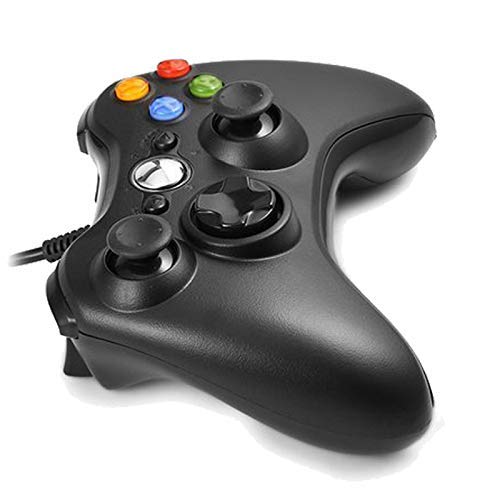 Жичен контролер за Xbox 360, USB геймпад за Microsoft Xbox 360 / Тънък / КОМПЮТЪР, Черен (обновена)
