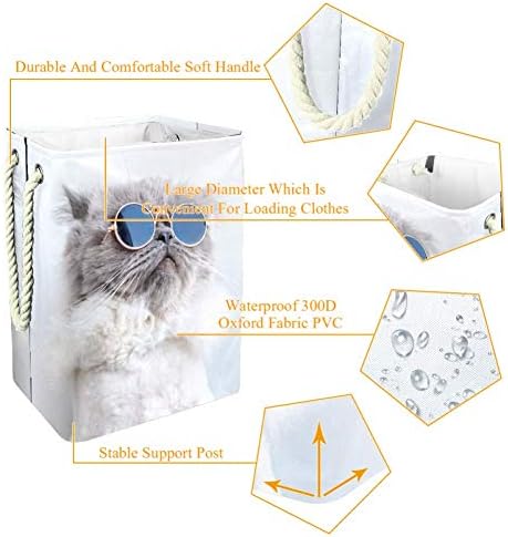 Смешно Котка Unicey в Слънчеви Очила, Голяма Кошница за Съхранение в Банята, Спалнята, Дом, Играчки и Дрехи