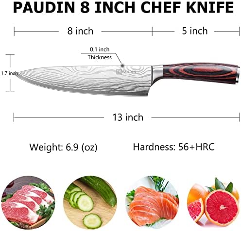 Поварской Нож PAUDIN + Нож Santoku