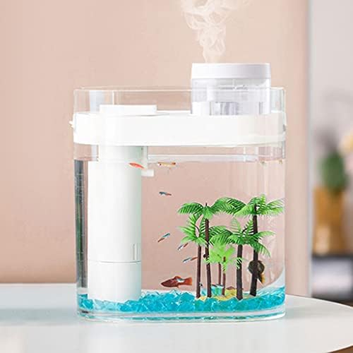 геометричен прозрачен аквариум за риби, екосистема аквапоники, малка градина, екологичен аквариум за риби влагозадържащ