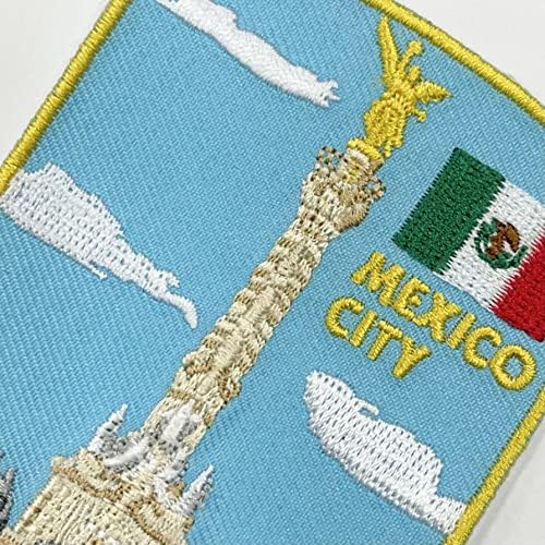 A-ONE 3 бр. в опаковка-Нашивка Ел-Анхел де ла Независимостта на Иконата + с флага на Мексико и на жени, Етикет на куфар,