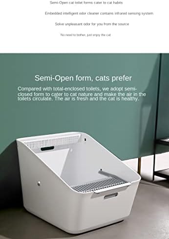 GRETD котешката тоалетна за котки Електрически Полузакрытый Открит котешката тоалетна за котки със защитата От Пръски, Тоалетен съд за