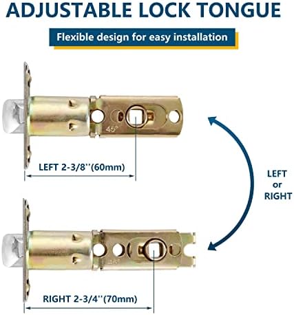 Входни брави Leydebong 3 в опаковка с един и същ ключ, Златни дръжки за интериорни и екстериорни врати, Мощни дръжки на лостове с ключове,