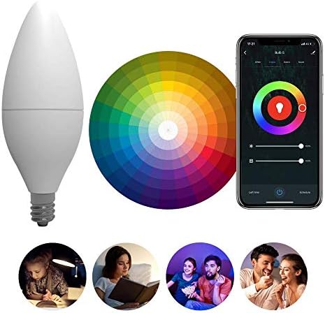 Led лампи-Свещници DOGAIN с основание E12, Умна крушка с промяната на цвета с регулируема яркост, Съвместима с Алекса Google Home, Адаптивни