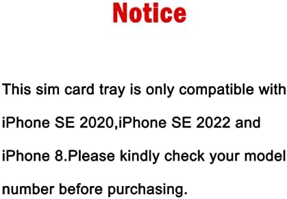 Подмяна на слота за притежателя на тавата за една СИМ-карта Perzework за iPhone SE 2020 / SE 2022/8 (Черен) с Непромокаем