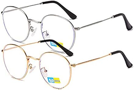 POLASUP Кръгли Очила с Блокиране на Синя Светлина за Жени, Мъжки слънчеви Очила Метална Квадратна Рамка, Анти-UV Компютърни Игри