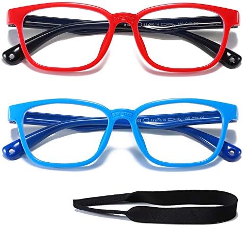 POLASUP Сини Светозащитные Очила за деца от 2 опаковки, Очила за компютърни игри, Сини Светозащитные Очила за Момичета