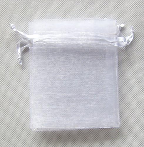 ATCG 100шт 2,7x3,5 инча Мини-Чанти от прозрачна органза с завязками, Подарък торбичка за сватбени партита, Торбичка от Органза