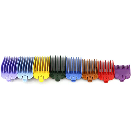 Ограничител за стригане, 8 бр. разнообразни цветни пластмасови сменяеми щитове, подходящи за повечето пълен размер подстригване