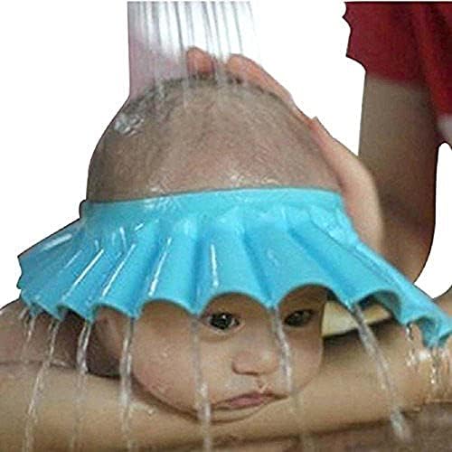 Шапка за Плуване Shuiniba Baby Shower Мека Шапка за Душ Шапка за Миене на Коса за Деца Kids (Син)