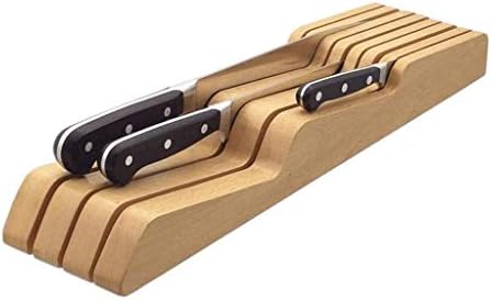 Ножевой блок LLRYN Knives In-Drawer: Дървен Държач за ножове в Кухненските Чекмеджета - Бамбук Дървен блок за съхранение