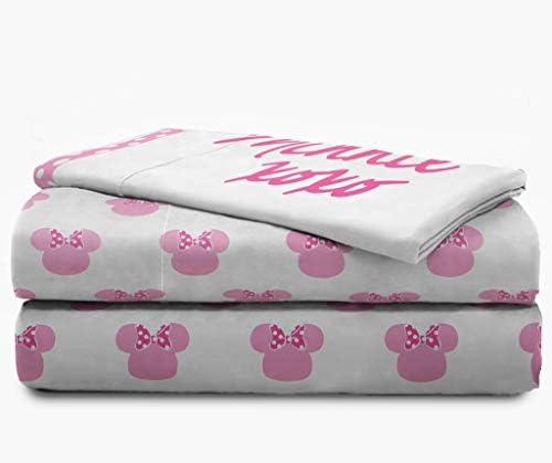 Комплект спално бельо Jay Franco Minnie Mouse XOXO от 5 теми за двама - Включва одеялото и чаршафа - Сверхмягкий, устойчиви на избледняване полиестер (Официален продукт)