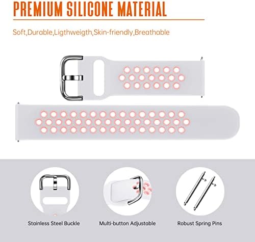 Mengudig 6 Опаковки светещи ленти, съвместими с резервна каишка за часовник Gizmo за деца, 20 мм, Меки Дишащи Водоустойчиви