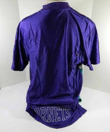 Използван в играта Шарлот Хорнетс края на 1990-те години на 25 Лилава Тениска За стрелба с 2XL DP46888 - Използвана В НБА