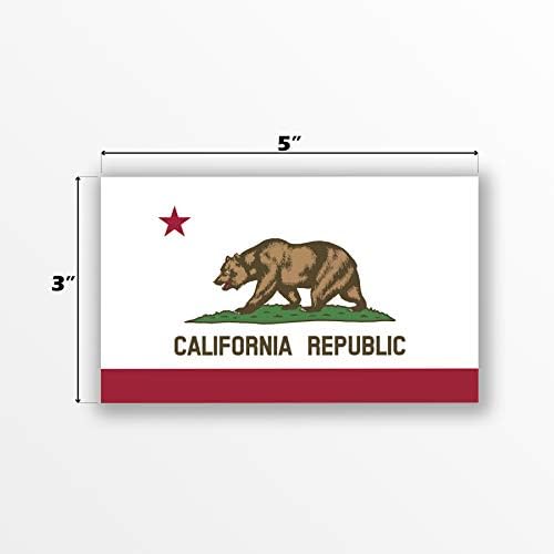 Магнит с Флага на щата Калифорния | 5 в 3 инча | Сверхпрочный Магнит Премиум качество | MagnetPD311