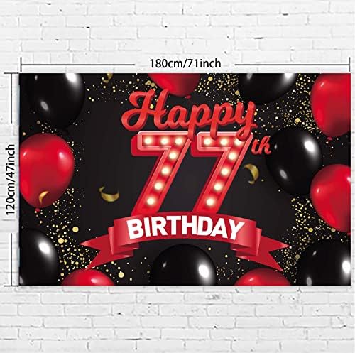 С 77-ми Рожден Ден, Червено-Черно Знаме, Декорации, Балони, Тематичен Декор за Момичета, Жени, Принцеси, На 77 Години, рожден ден, Рожден Ден, Подпори За Фотобудки, Аксес?
