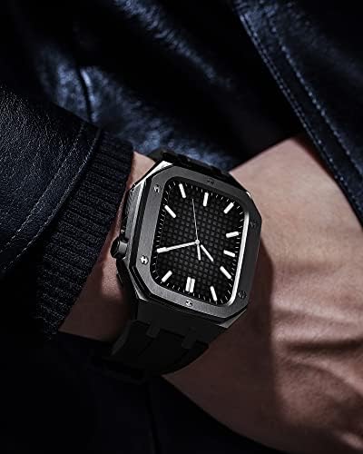 EKINS За Apple Watch Каишка 45 мм 44 мм в света на разговорния стил Каишка за часовник на Мъже, Жени Военен Метален Корпус За iWatch