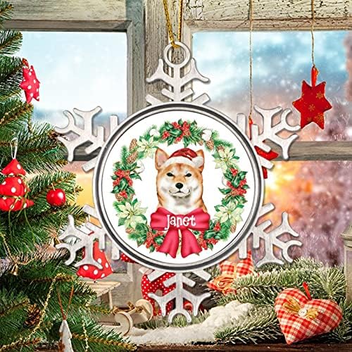Украса на Коледна Елха Потребителското си Име Коледен Венец Украса за Кучета Куче с Шапка на дядо коледа е Коледен Декор Shih Дзъ