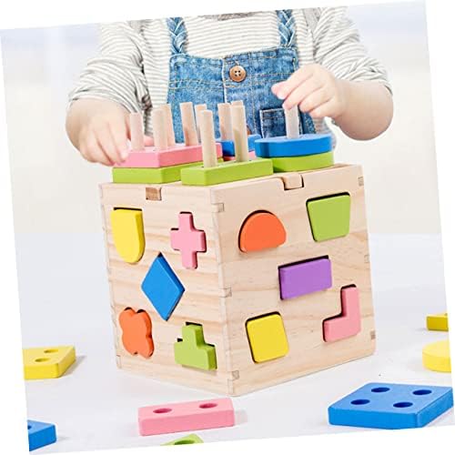 Toyvian 1 Комплект Геометрични Кубчета, Играчки за деца, Пъзели за Образователни играчки за деца, Зает Детска играчка, Геометрична