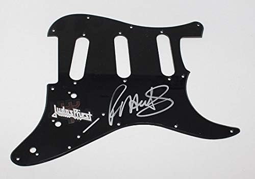 Огнева Мощ Judas Priest С Автограф На Роб Хэлфорда Електрическа Китара Fender Strat Pickguard Loa