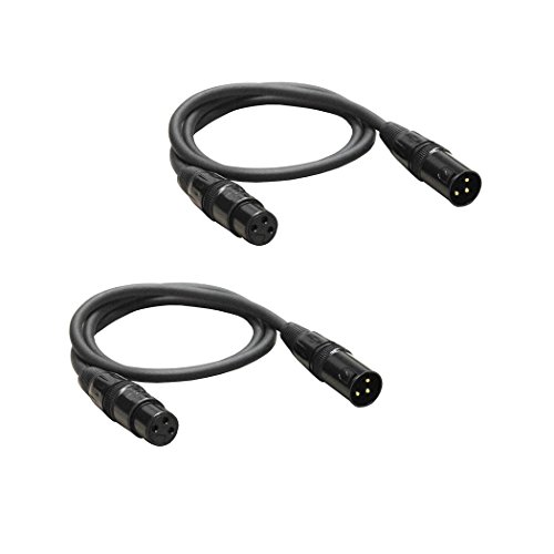 Микрофон кабел Audio2000 от XLR Male до XLR Female (3 Фута, 2 опаковки)