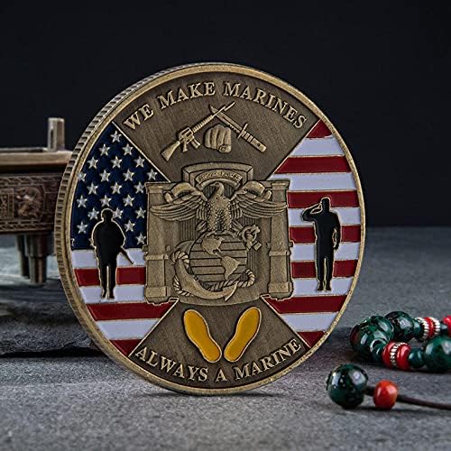 Спомен От Военна Монети На Съединените Щати, Ние Произвеждаме Възпоменателна Монета С Изображение На Знамето На Semper Fidelis, Позолоченную