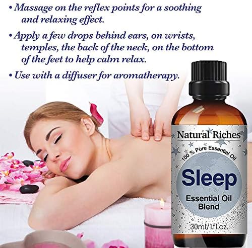 Ароматерапия Natural Riches Смес за добър нощен сън и Успокояващи Етерични масла Чист и натурален Терапевтичен клас - 2 х 30 мл