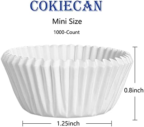 Cokiecan 1000 броя Бели Мини-калъпи за тарталети Малки кутии за маффинов Без мирис, Жиронепроницаемые Хартиени Калъпи за
