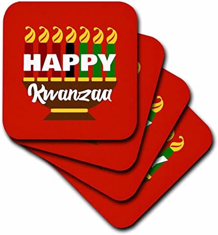 3dRose - Жана Салак разработва Празнични Червено - зелени и черни влакчета - кинары Happy Kwanzaa (cst-350522-4)