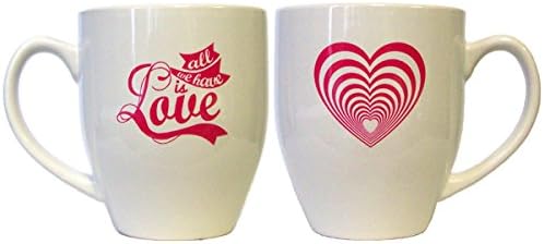 Всичко, което имаме, е Кафеена чаша с любов и сърце - Цитирам - Вдъхновяващи Мотивирующий подарък - Керамика с тегло 16 грама