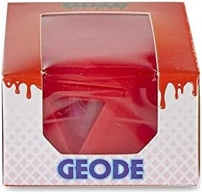 Силиконов Стъклен съд Ooze Geode 10 мл (червено) 1 карата - (1,6 x1) Стъклен Силиконов контейнер - Силиконов контейнер с форма на скъпоценен