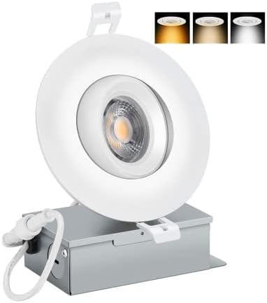 (1 опаковка) - Вградени led лампа с 4-инчов 3CCT карданом, еквалайзер 12 w 100 W, rms чип, 3 цвята 2700 K/3000 До / 4000 До