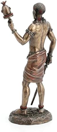 Veronese Дизайн 8 7/8 Инча Эллугуа Бог пътници Африканска Статуя на Ориша от смола Бронзова украса