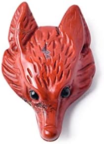 NUZUJX 1,7Кристален Статуетка Таралеж + Висулки във формата на Главата на Вълка От Естествен Камък