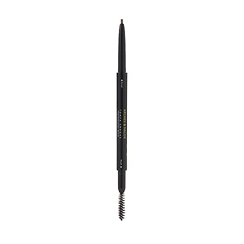 Молив за вежди Свод & Halos Micro Defining Brow Pencil - Прави веждите по-дебели и добре закръглени - Устойчиви, устойчиви на размазыванию, наситен цвят с Молив двата края и пискюл -