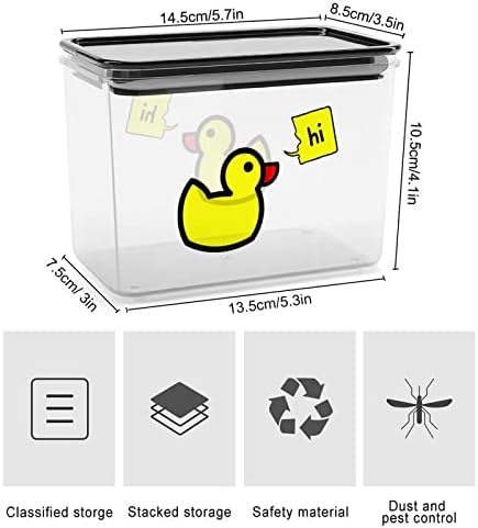 Здравейте Жълта Патица Кутия За Съхранение Пластмаса за Хранителни Организаторите Контейнер Контейнер с Капак за Кухни
