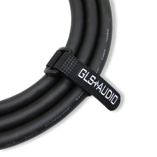 Аудио кабел GLS от 1/4 до 1/4 - 12 AWG Професионален Кабел за бас-китара/динамика за усилвател - Черен, 12 фута.
