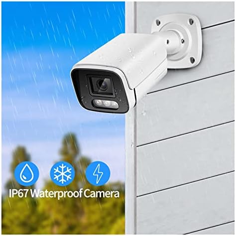 Система за видеонаблюдение 4K Камера 8MP Аудио Микрофон POE NVR AI е с Цветна Нощен Домашна камера за Видеонаблюдение Външен комплект Камера за наблюдение (Размер: Не, цвя