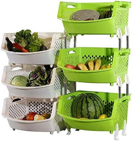 Кухненски стойка за съхранение на Многофункционална Потребителска кошница за зеленчуци Компактен и Многопластова Кухненски стойка От пода до пода Кошница за съх?