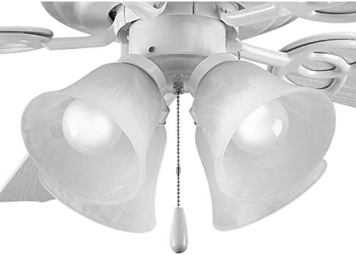 Вентилатор на тавана Progress Lighting AirPro Collection с Четири електрически Крушки, Матиран Никел