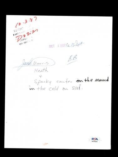 Джак Морис, Майк Хит, ДНК PSA С Автограф от 1987 г., 8x10, Снимка С Автограф от Тигри - Снимки на MLB С автограф