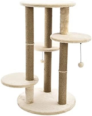 Basics Малка Трехплатформенная Кула за котки на едно дърво с Когтеточкой - 26 x 25 x 36 См, Бежов