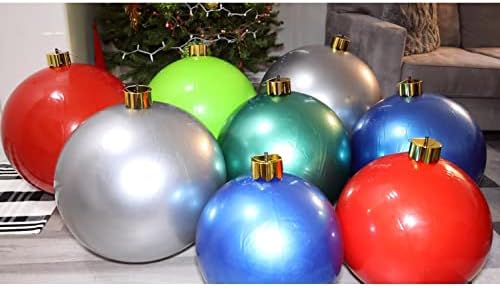 Надуваеми Коледна Украса COCOMOON, 1821,5 или 25 Големи Коледна топка С Орнаменти, Коледни Топки За украса на помещения и на улицата,